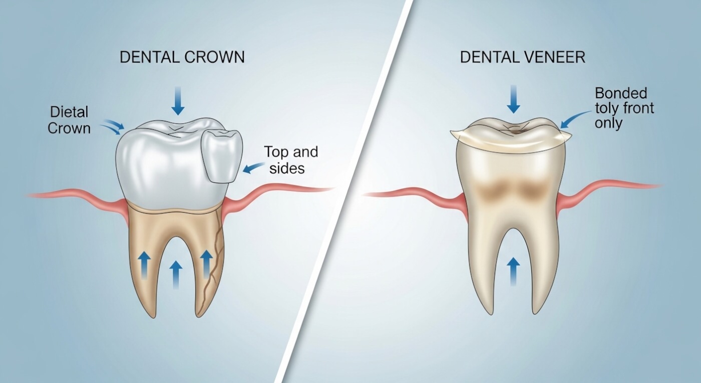 Dental Crowns vs Veneers Dental Crowns vs Veneers